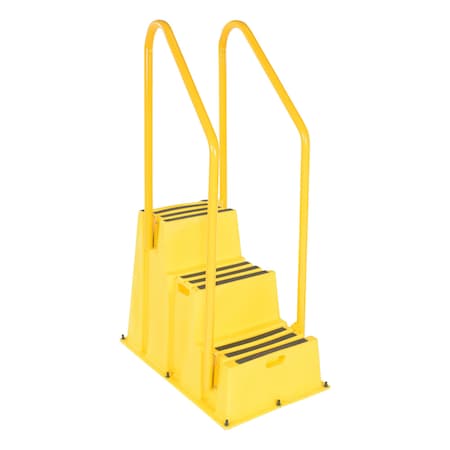 Vestil 3 Steps, 70 Overall Height, Polyethylene, Yellow SPN-3-YL-HR